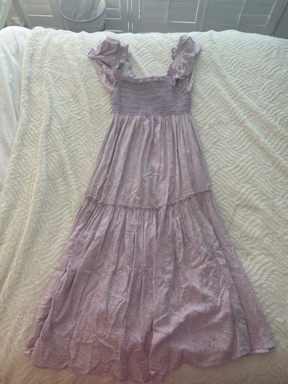 Love Shack Fancy Light Lavender Floral Maxi Dress